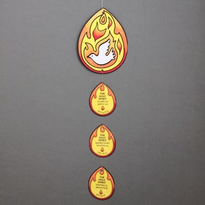 What side one of the mobile looks like when coloured in.