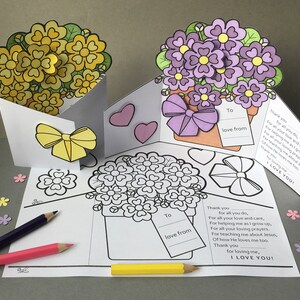 Mothering Sunday Mother’s Day card to colour in and make with Bible puzzle page image 3
