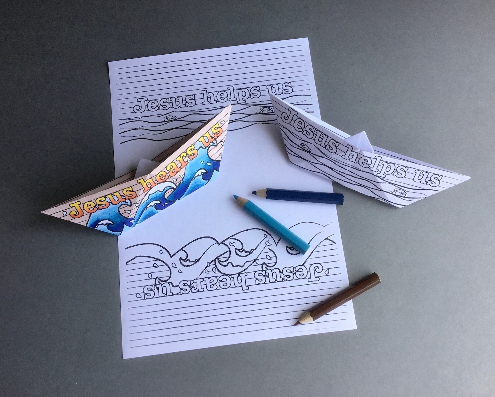 Jesus Calms the Storm Two Folded Paper Boats/mobile to - Etsy