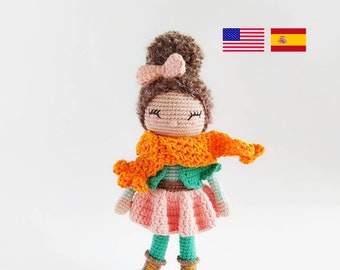 Melina the doll crochet pattern - doll amigurumi pattern - pdf tutorial step by step - amigurumi tutorial - amigurumi doll pattern