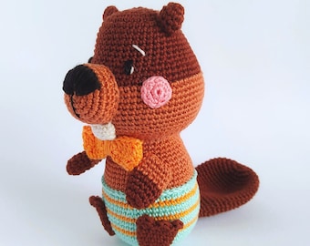 Emile the beaver - beaver amigurumi pattern - PDF tutorial step by step - amigurumi tutorial - beaver crochet pattern - crochet toy pattern