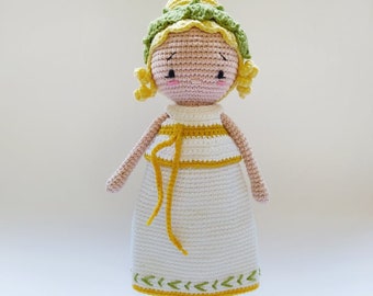 Ninfa Dafne - Bambola Amigurumi - Mitologia greca - Schema all'uncinetto - Schema Amigurumi - Tutorial passo passo in PDF - Ninfa Amigurumi