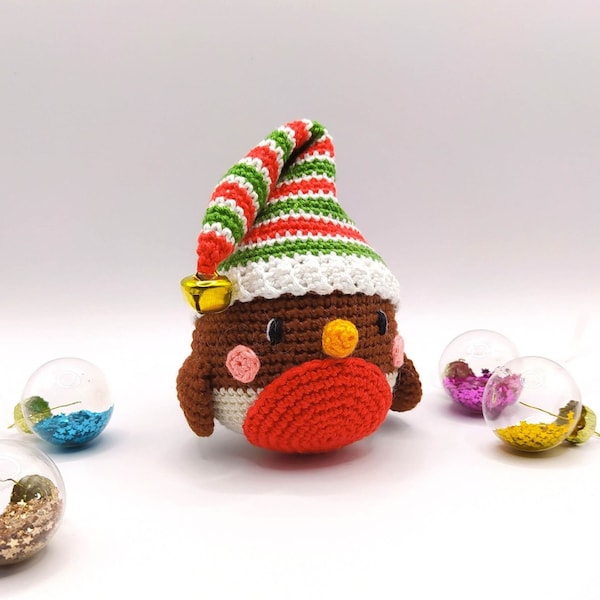 Alfie le rouge-gorge de Noël - modèle rouge-gorge amigurumi - tutoriel PDF étape par étape - tutoriel amigurumi - modèle rouge-gorge au crochet - modèle jouet