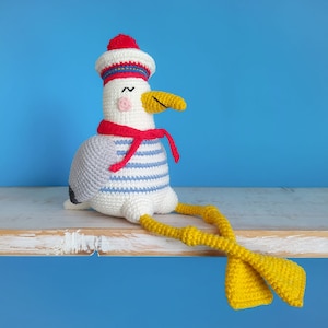 Jean-Pierre the seagull - Amigurumi pattern - Amigurumi bird - Crochet pattern - PDF tutorial step by step - Amigurumi tutorial
