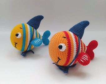 Bobo the shark fish - fish amigurumi pattern - PDF tutorial step by step - amigurumi tutorial - fish crochet pattern - toy pattern