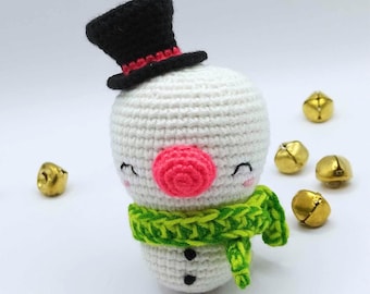 Snowman ornament - Christmas amigurumi pattern - PDF tutorial step by step - amigurumi ornament - Christmas crochet pattern