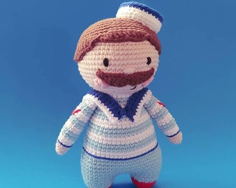 Nicholas the sailor - Amigurumi pattern - Amigurumi sailor - Crochet pattern - PDF tutorial step by step - Amigurumi tutorial