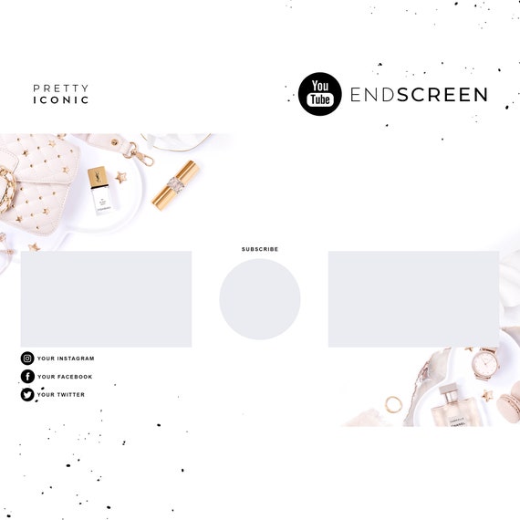 Download Youtube Channel Art Gold Youtube End Screen Pastel Etsy Yellowimages Mockups