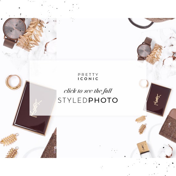 Styled Stock Photo Gold And Brown Branding Image Neutral Etsy