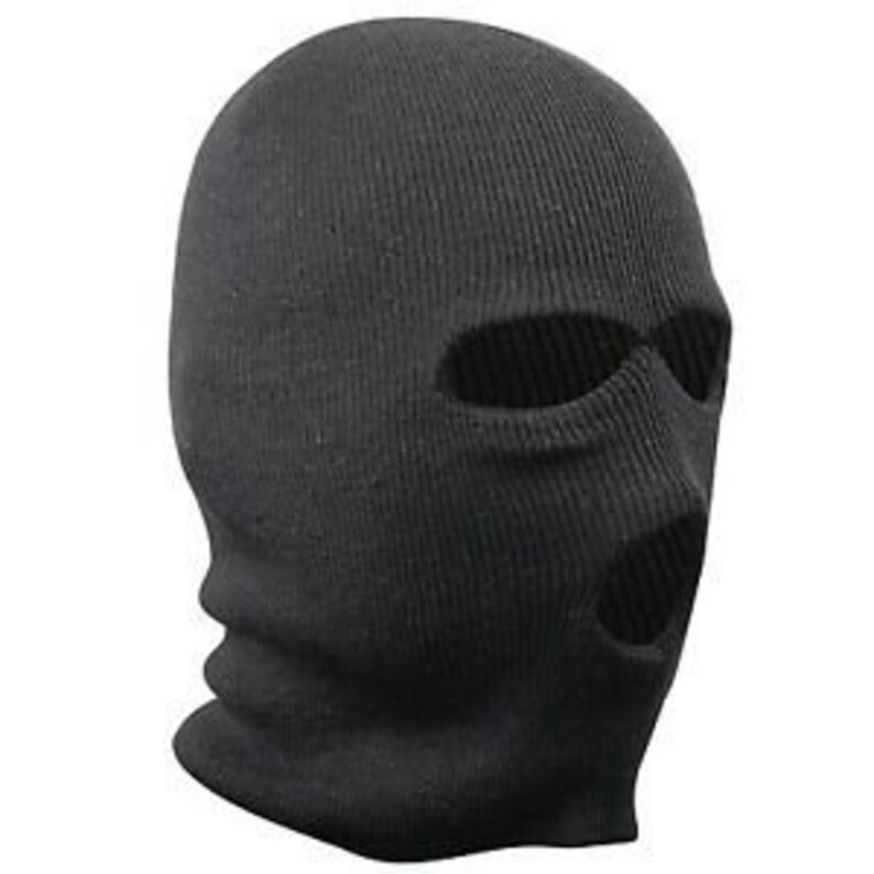 Black Balaclava Mask 3 Holes SAS Style Etsy