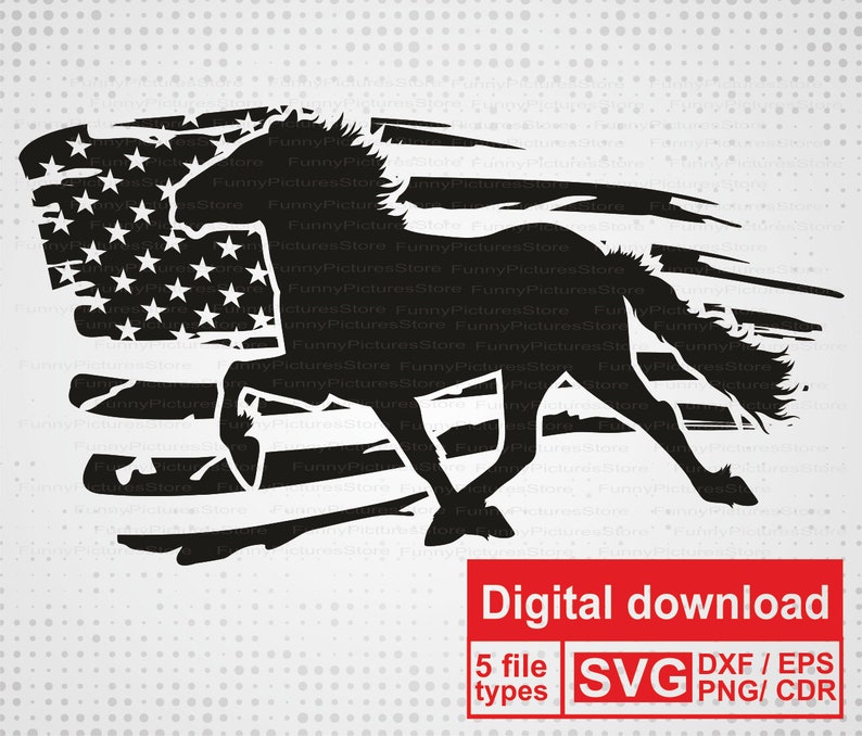 Download Horse silhouette svg vector. Distressed flag american flag ...
