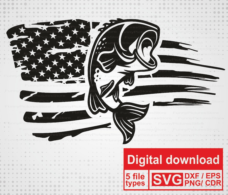 Download Distressed American flag SVG. Fish svg silhouette vector ...