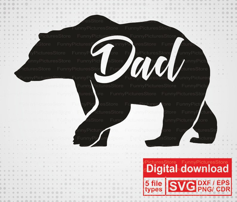 Download Daddy bear SVG windy clipart. Papa Bear printable | Etsy