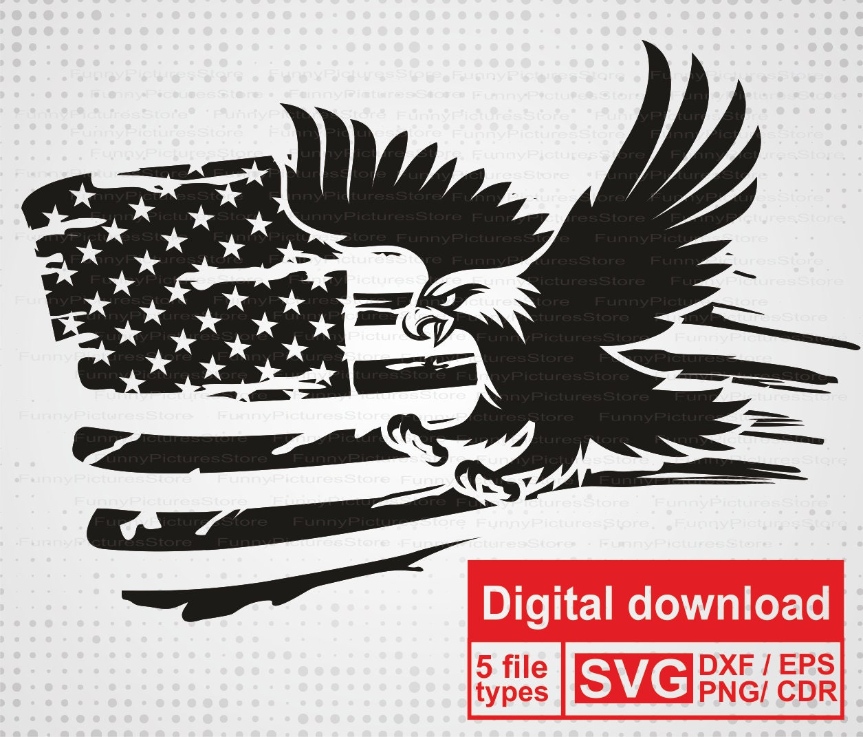 Distressed American flag with an eagle SVG. Eagle svg | Etsy