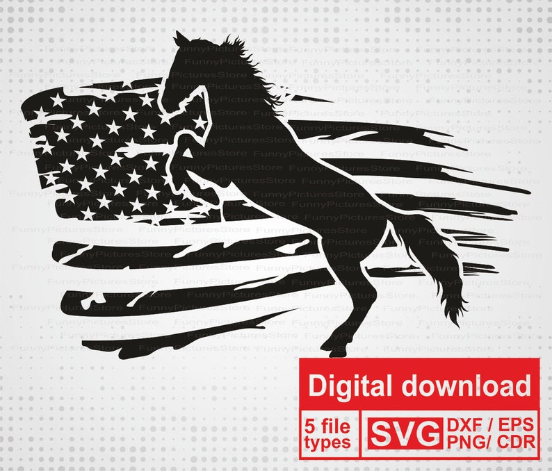 Download Distressed flag american flag svg. Horse silhouette svg | Etsy