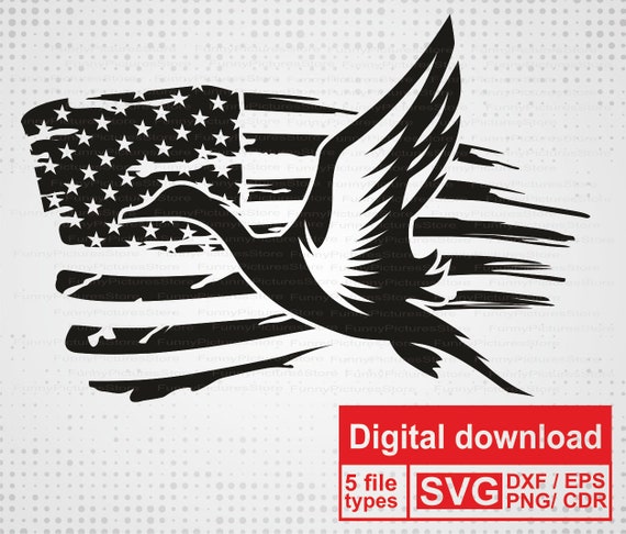 Download Distressed flag american flag svg. Duck silhouette svg | Etsy