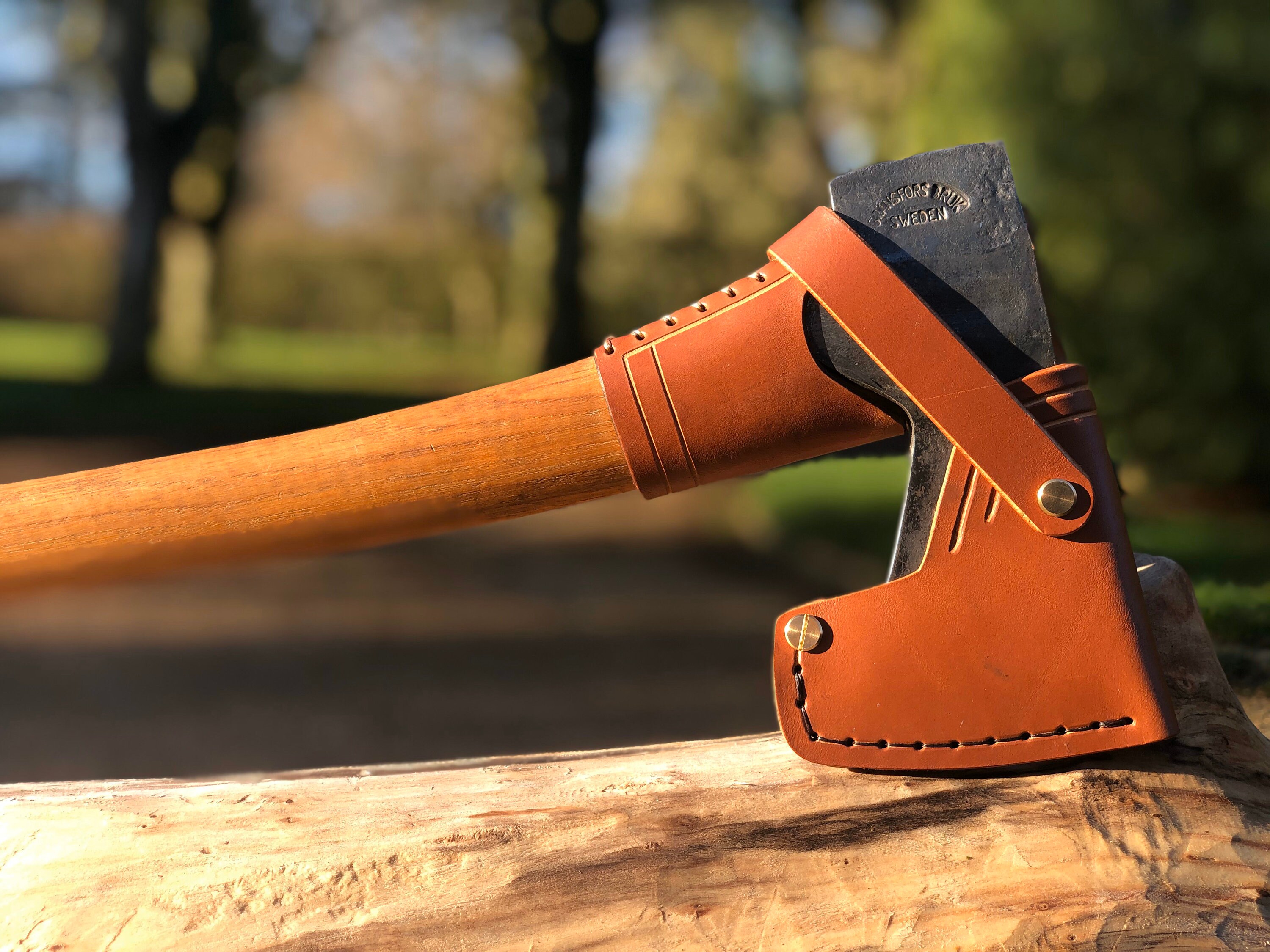 Étui En Cuir Fait Main Pour Petite Hache Gransfors Bruk - Protection Hache De Forêt - Fabriqué Au Canada