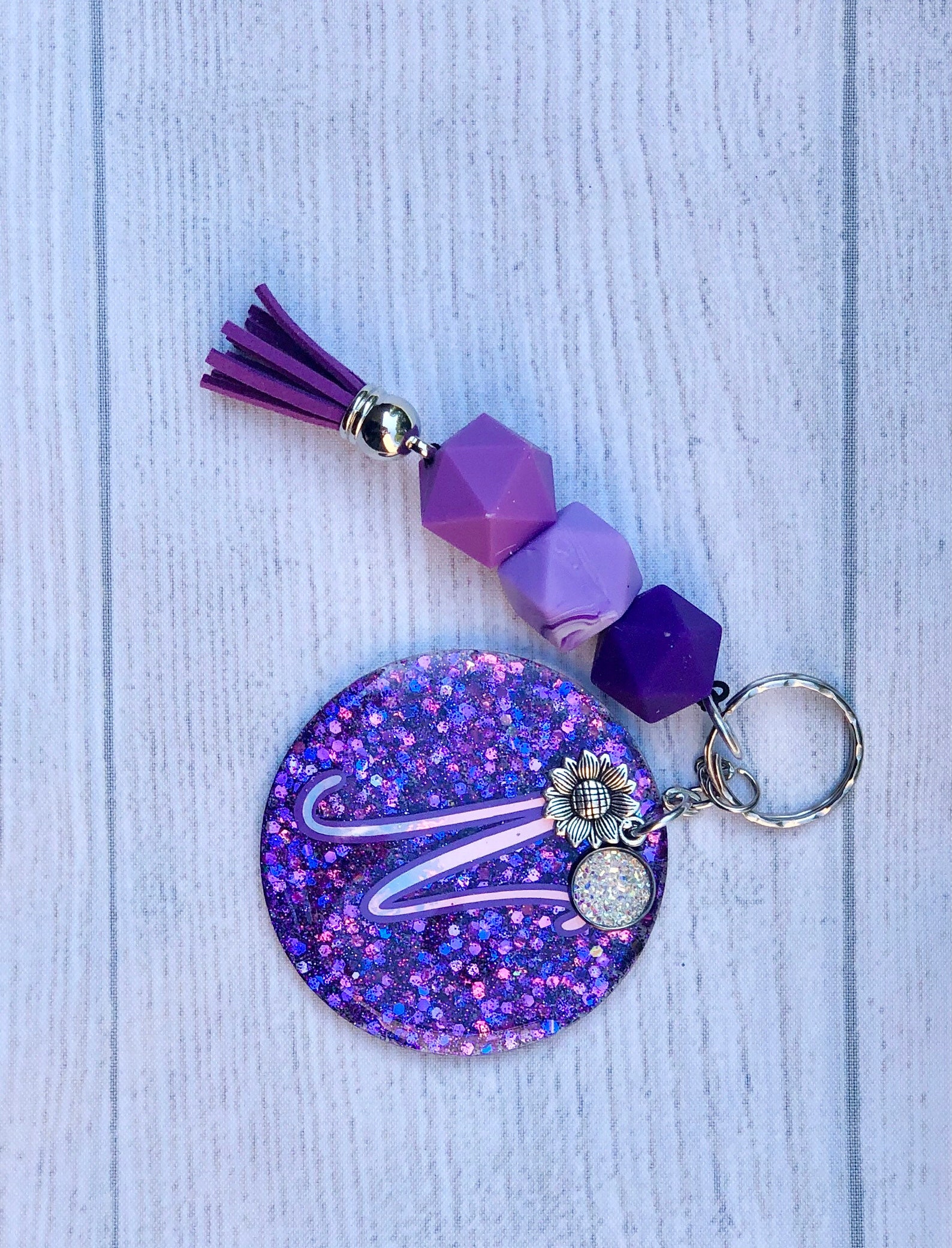 2.5 Circle Acrylic Glitter Keychain W/ holographic vinyl Etsy