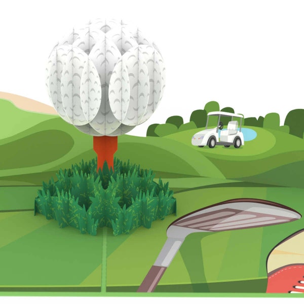 Pop Up Karte Golf - 3D Geburtstagskarte für Golfer, Lustiges Golfgeschenk - Gutschein zum Golfen, Golf Geschenk für Frauen und Männer