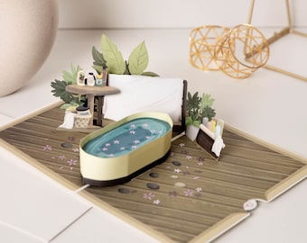 Pop Up Card Wellness - 3D felicitatiekaart voor wellnessweekend - cadeau, waardebon & contant cadeau voor Valentijnsdag voor vrouw, vriendin