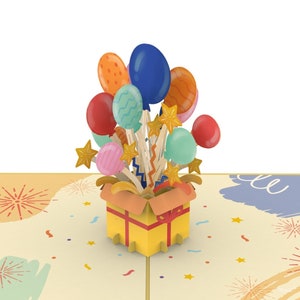 Pop Up Karte Geschenkbox - 3D Geburtstagskarte für Frau, Freundin & Kinder, Happy Birthday Karte zum Geburtstag, Glückwunschkarte