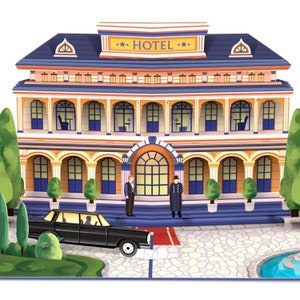 Pop Up Karte Hotel - Gutschein oder Geldgeschenk für Hotelübernachtung, Hotelgutschein, 3D Karte als Geschenk für Städtetrip zum Geburtstag