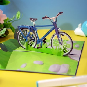 Pop Up Karte Fahrrad - 3D Geburtstagskarte für Radfahrer, Gutschein & Geldgeschenk für Fahrradtour, lustige Karte für Mann, Freund und Vater
