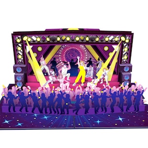 Pop Up Karte Popkonzert - 3D Geburtstagskarte oder Glückwunschkarte für ein Konzert - Gutschein, Verpackung und Geschenk für Konzertkarten
