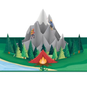 Pop Up Card Climbing - 3D verjaardagskaart voor klimmers en wandelaars (vrouw & man) - geldcadeau en voucher voor vakantie in de bergen