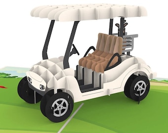 Carte Pop-Up Golf - Carte d'anniversaire 3D pour golfeurs, cadeau golf pour hommes et femmes, carte de retraite ou de pension, carte de fête des pères