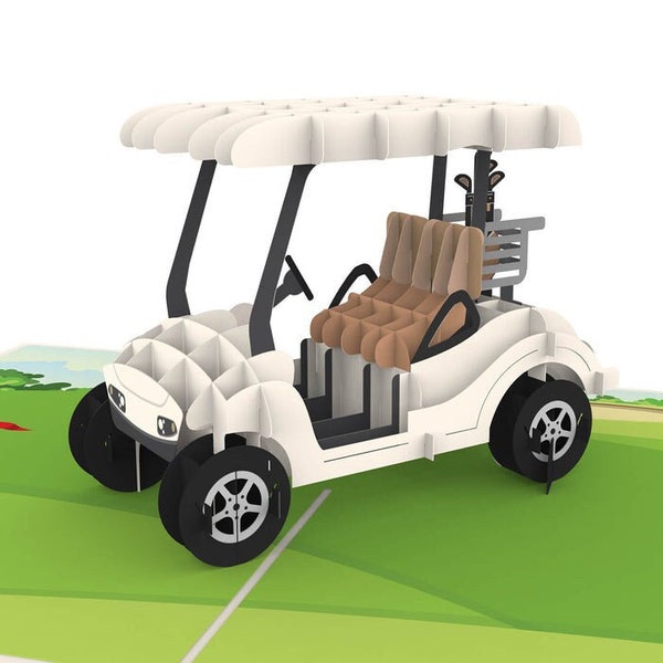 Pop Up Karte Golf - 3D Geburtstagskarte für Golfer, Golf Geschenk für Mann oder Frau, Glückwunschkarte zum Ruhestand