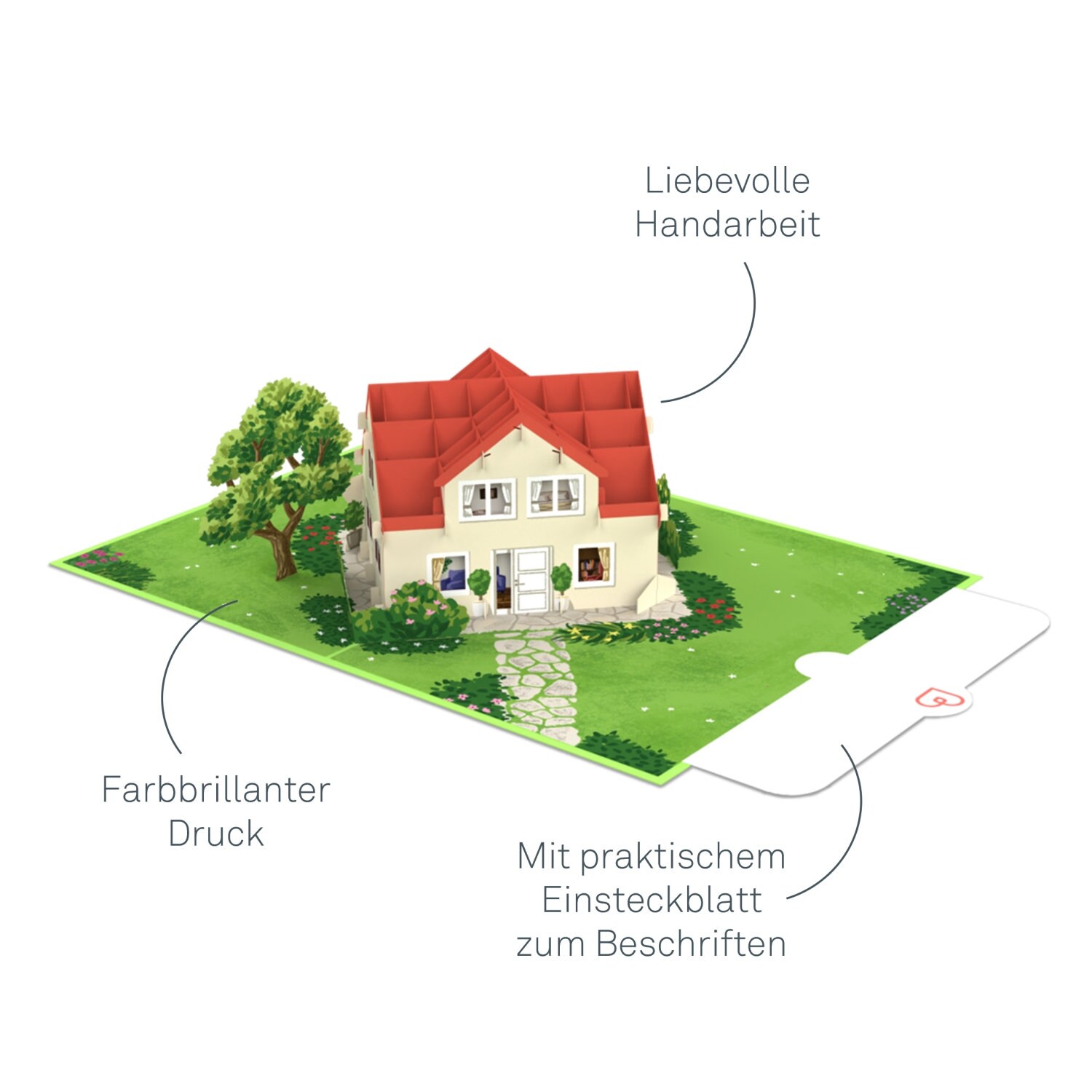 Pop Up Karte Haus - 3D Glückwunschkarte zum Eigenheim, Grußkarte zum ...