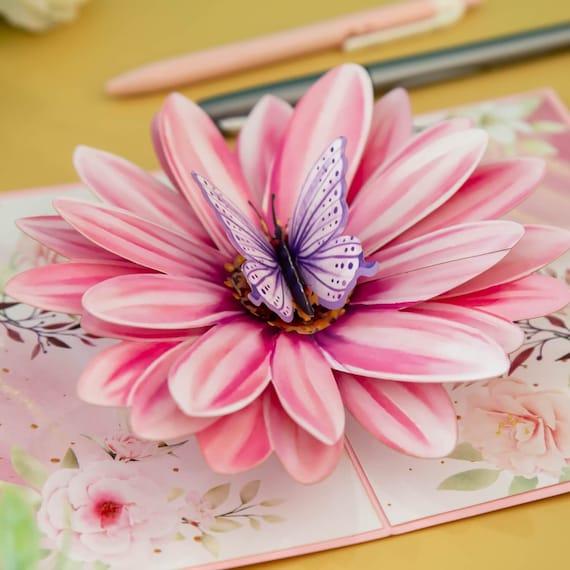 Pop Up Birthday Cards, Butterfly 3D Flower Greeting Card For Adults With Envelope For Mother's Day, Unique Design Handmade Foldable Greeting Cards For - View #7