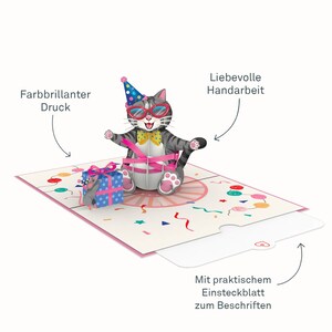 Carte pop-up chat avec cadeau – Carte d'anniversaire 3D amusante pour femme, petite amie et filles – Cadeau d'anniversaire en argent pour les amoureux des chats image 2