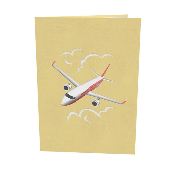 PACKLIST® Biglietto Pop-Up Aereo 3D – L'originale biglietto di auguri di viaggio e regalo in denaro per viaggi in aereo, vacanze o biglietti aerei. Perfetto come biglietto di compleanno viaggio