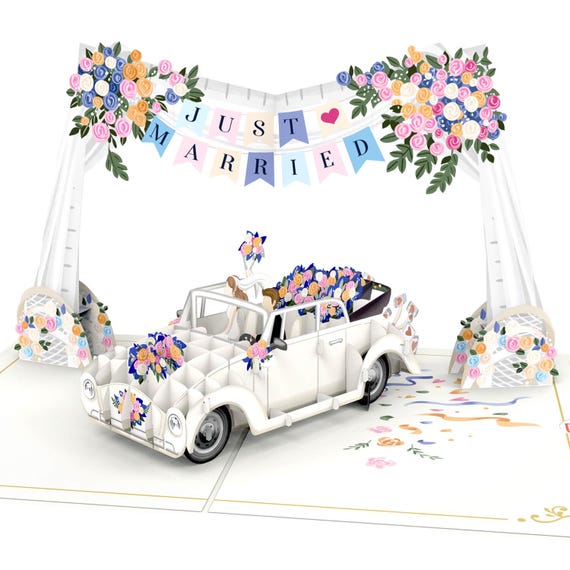 Carte De Mariage Blanche Pop-Up 3D – Faire-Part Élégant – Pour Fiançailles, Mariage, Anniversaire – Cadeau Romantique