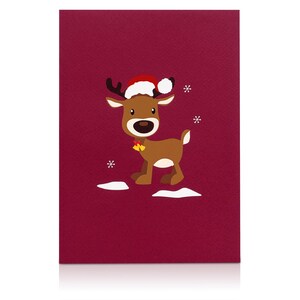 Carte de Noël Pop Up « Renne » - Carte de Noël 3D pour femme, copine ou enfants (filles et garçons) image 5