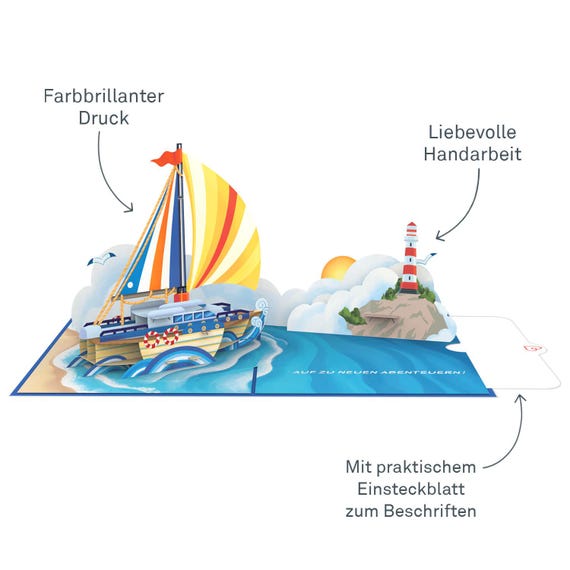 Carte Pop-Up Croisière - Carte D'Anniversaire 3D - Bon Cadeau Pour