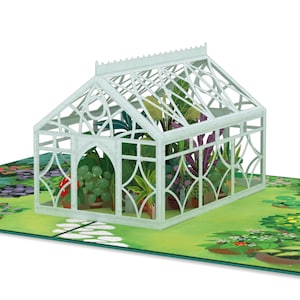 Carte pop-up serre - Carte d'anniversaire 3D avec plantes pour femme, mère et petite amie, carte de fleurs 3D pour la fête des mères, carte de prompt rétablissement