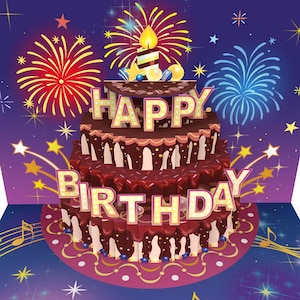 Biglietto di auguri pop-up con musica e luci - Divertente biglietto regalo 3D con canzone di buon compleanno per donne (fidanzata, nonna) e uomini (papà, nonno)