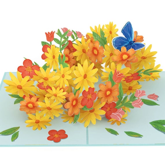 Fuyamp 3D-Pop-up-Grußkarte Mit Gänseblümchen & Schmetterlingen – 19,5x14,5 Cm, Für Muttertag, Geburtstag & Mehr