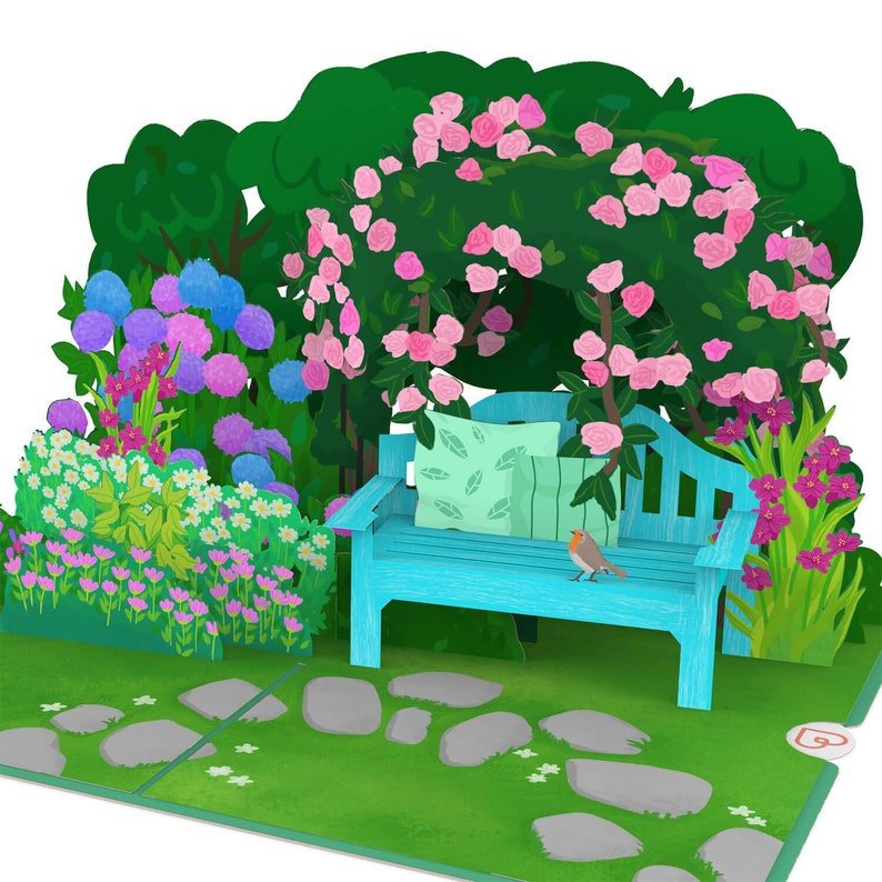 Carte pop-up Jardin avec fleurs – Carte d'anniversaire 3D pour femme, mère et petite amie, carte de fleurs 3D pour la fête des mères, carte Get Well Soon image 1