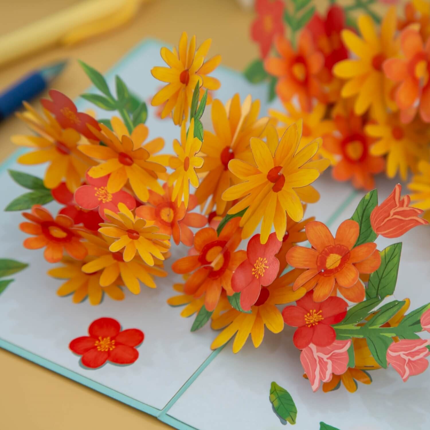 Fuyamp 3D-Pop-up-Grußkarte Mit Gänseblümchen & Schmetterlingen – 19,5x14,5 Cm, Für Muttertag, Geburtstag & Mehr