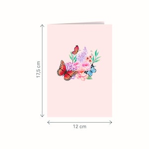 Carte pop-up papillons et fleurs Carte d'anniversaire 3D pour femme, mère et petite amie, carte de fleurs 3D pour la fête des mères, carte Get Well Soon image 6