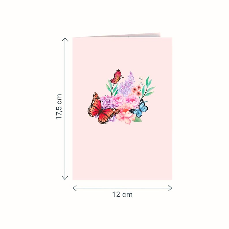 Carte pop-up papillons et fleurs Carte d'anniversaire 3D pour femme, mère et petite amie, carte de fleurs 3D pour la fête des mères, carte Get Well Soon image 6