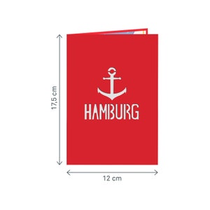 Pop-Up Karte Hamburg 3D Karte als Gutschein für Hamburg-Reise, Geldgeschenk für Musical, Geburtstagskarte, Hotelgutschein zum Geburtstag Bild 4