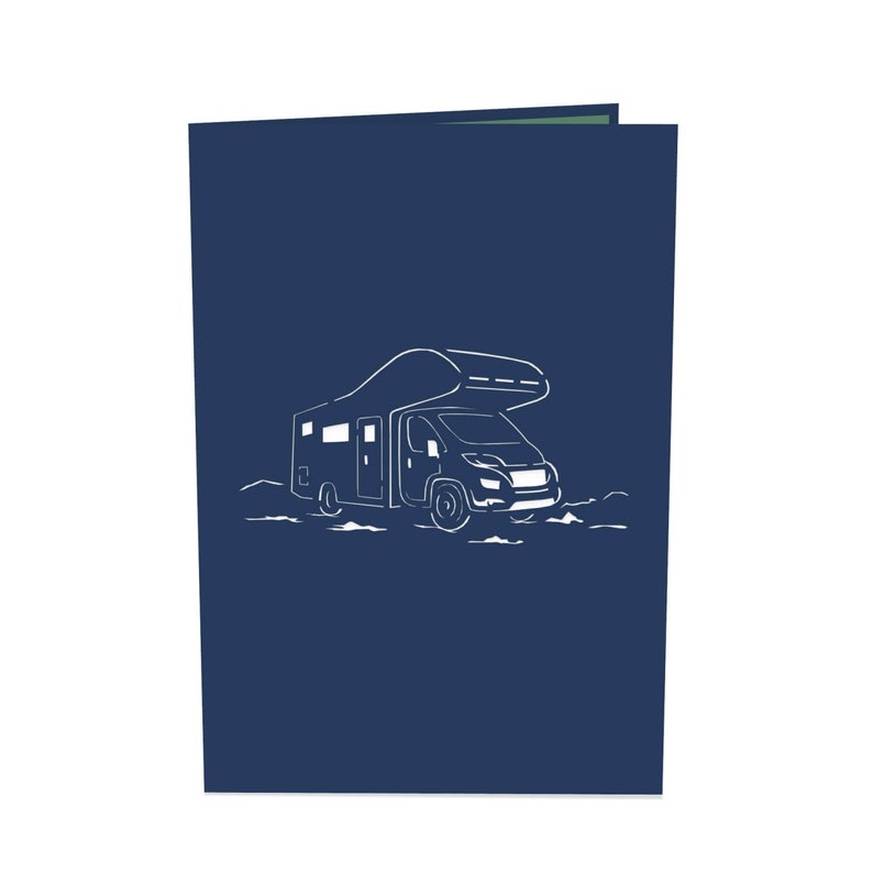 Geburtstagskarte "Wohnmobil & Surfen" Von Wee Blue Coo – 12,5 X 17,5 Cm, Blanko Innen, Perfekt Für Urlaubs-Fans!