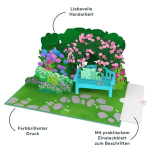 Carte pop-up Jardin avec fleurs – Carte d'anniversaire 3D pour femme, mère et petite amie, carte de fleurs 3D pour la fête des mères, carte Get Well Soon image 2