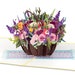 Pop Up Map Colorful Flowers - 3D Birthday Card for Wife, Mom or Best Friend, 3D Card with Bouquet of Flowers as a Good Recovery Gift 