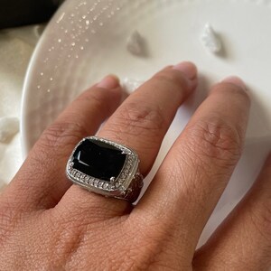 Natural Black Onyx Ring, Handmade Silver Ring, 925 Sterling Silver Ring, December Birthstone, Promise Rings, Natural Gemstone, Gifts for Her